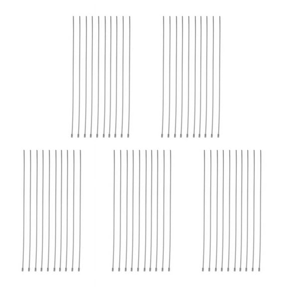 50Pcs 17.7 inch Stainless Steel Locking Cable Ties for Exhaust Pipe Header Wrap Tape Silver,50 X Cable Ties(the heat wrap is not included),Silver