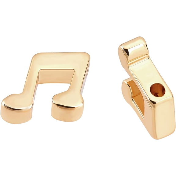 50Pcs 18K Gold Plated Music Note Pendant Charm Brass Beads Top Drilled Beads Music Pendants for DIY Necklace Bracelet EarringsReal 18K Gold Plated