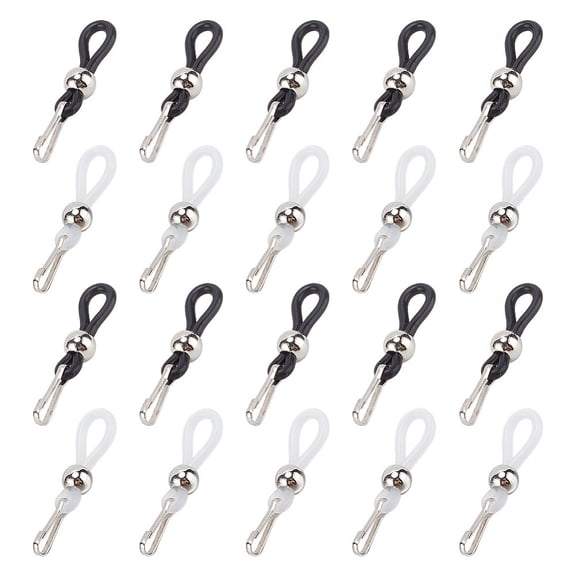 50Pcs 2 Colors Iron Zipper Holder Upper with Rubber Rings Gadget to Keep Zipper up on Pants Hook Zipper and Button Zipper Puller Tool Keep