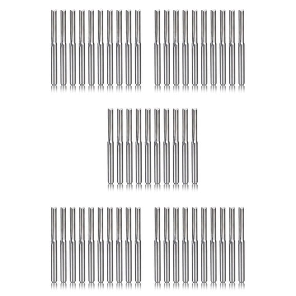 50Pcs 2 Flute Cnc Router Bits 3.175Mm Straight Slot Tungsten Steel Milling Cutter for Wood Plastic