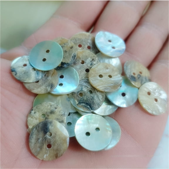 50Pcs 2 Holes Natural Shell Buttons Flat Round Mother of Pearl Buttons Seashell Bulk Button 9/10/15mm for DIY Sewing Crafts Clothes Blazer Shirts Coats Suits