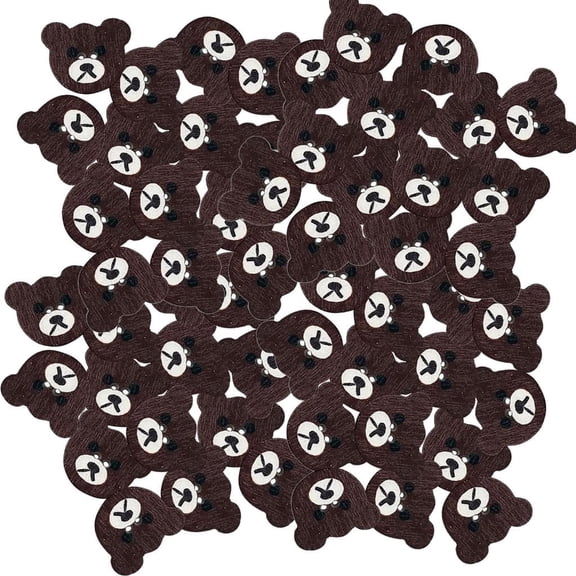 50Pcs 2 Holes Wooden Bear Shaped Sewing Buttons Decorative Craft Buttons 1.9x1.7cm-