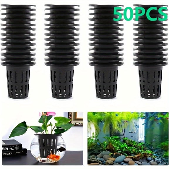 50Pcs 2 Inch Heavy Duty Hydroponic Net Pots, Slotted Mesh Planting Baskets for Tower Garden Aeroponic System, Reusable Root Control Pots for Vegetable Seedlings