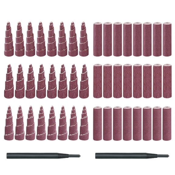 50Pcs 2 Inch Sand Paper Abrasive Cartridge Rolls, Cone Cylinder Rotary Flap Disc, 2 x 1/4" Die Grinder Sanding Disc Grinding Bits Drum Sanders for Metal Wood Stainless Fiberglass
