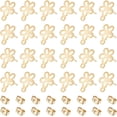thumbnail image 1 of 50Pcs 201 Stainless Steel 14mm Long Flower Stud Earring Findings with Horizontal Loops Real 24K Gold Plated Post Stud Earrings with Ear Nuts Metal Earring Studs for Jewelry Making, 1 of 5