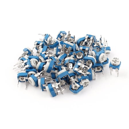 50Pcs 20K ohm Vertical PCB Preset Variable Resistor Trimmer Potentiometer Blue