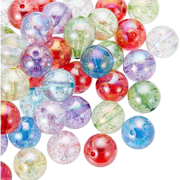 50Pcs 20mm Bubblegum Beads Bulk AB Acrylic Beads Large Transparent Acrylic Round Plastic Pink White Chunky Beads for DIY