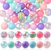 50Pcs 20mm Candy Color Acrylic Round Beads Colorful Bubblegum Round Beads for Jewelry Making