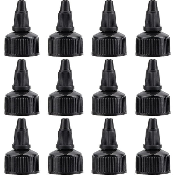50Pcs 24/410 Plastic Squeeze Bottle Cap Replacement Black Plastic Bottle Squeeze Heads Dispensing Caps
