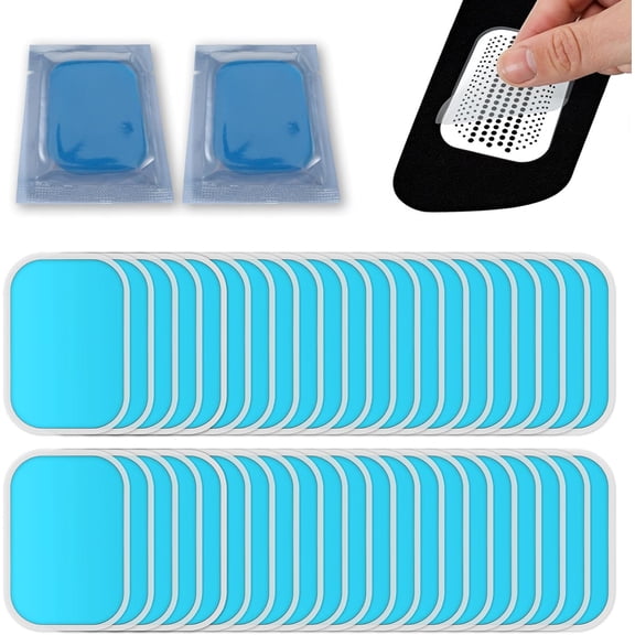 50Pcs (25Pack) Gel Pads for Abs Stimulator Replacement, Reusable Gel Sheet Pads for Toner Toning Belt, EMS Abdominal Muscle Trainer Accessory for Arm Belly Thigh Flab Waist Workout (Blue)
