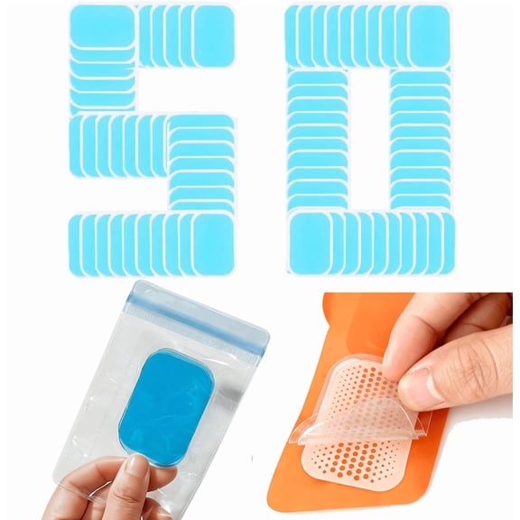 50Pcs/25Packs Gel Pads for Abs Stimulator Ab Trainer Replacement Gel Pads Sheet for Muscle Stimulator Pads Abdominal Muscle Trainer, Accessory for Arm Leg Waist Workout Toning Belt