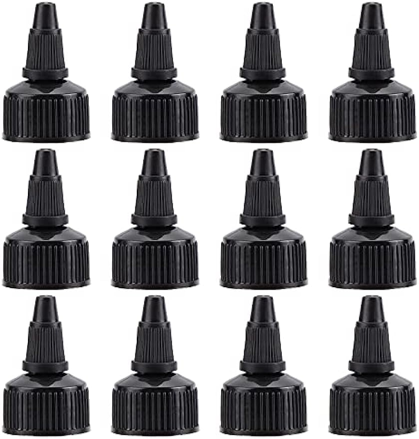 50Pcs 28410 Plastic Squeeze Bottle Cap Replacement Black Plastic Bottle Squeeze Heads Dispensing