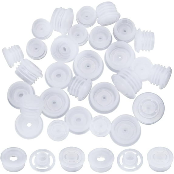 50Pcs 3/4 Inch Salt and Pepper Shaker Stoppers Dustproof Salt Shaker Plugs White Reusable Round Plastic Stopper Replacement Plug Bottle Stoppers for Pipes Flower Pots