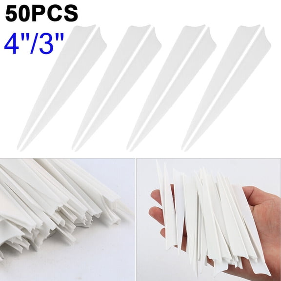 50Pcs 3" 4inch Archery Arrow Vanes TPU Fletches Feather Shield Fletching Bow DIY