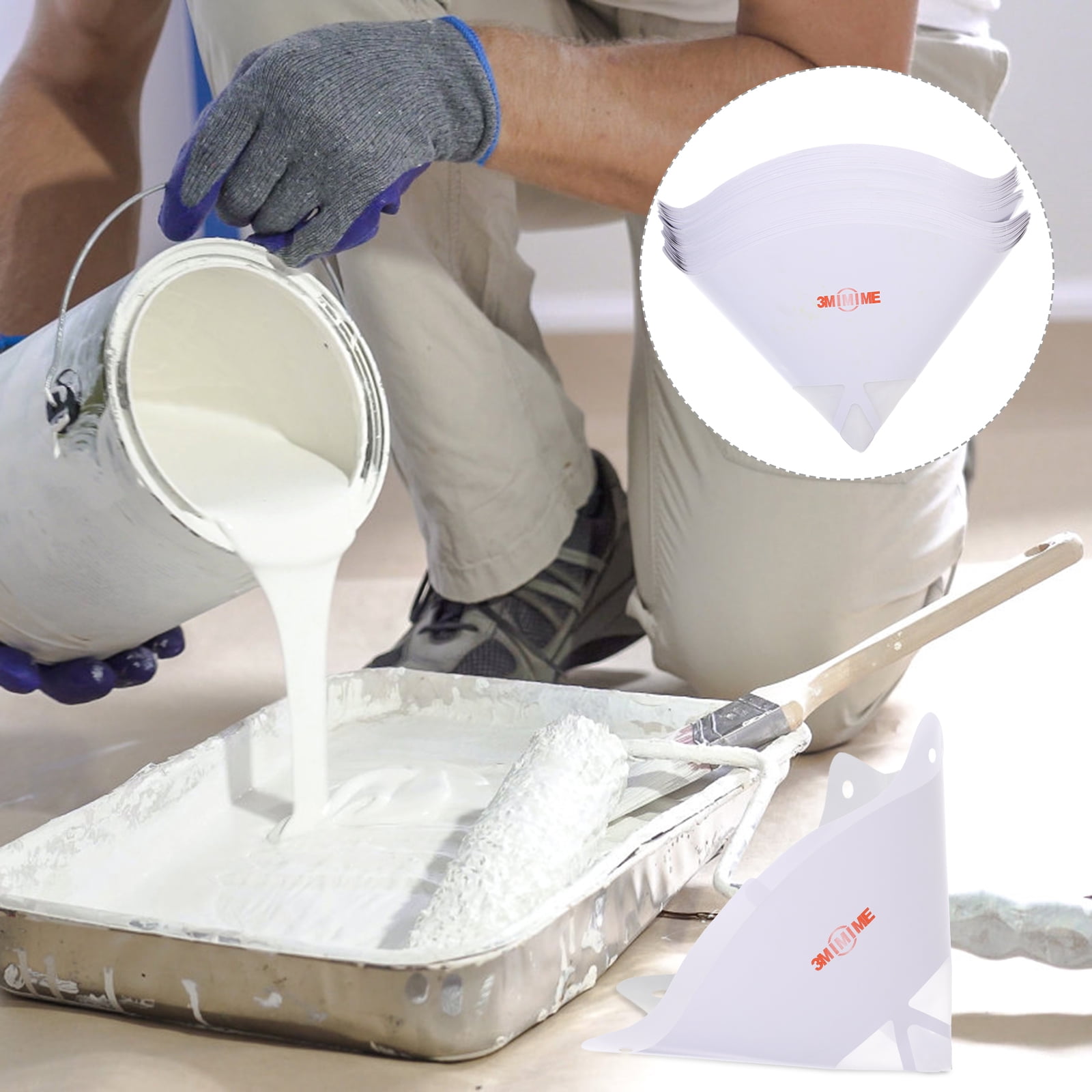 50Pcs 300 Mesh Automobile Filter Oil Paint Paper Funnel Primer Funnel