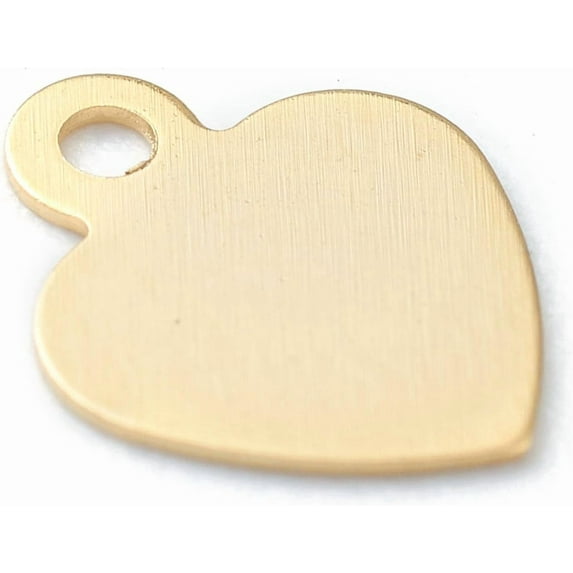 50Pcs 304 Stainless Steel Charms Pendant Decoration with Stamping Blank Tag Coherent Light Cut Golden Heart Pendant Charm Jewelry Making 7.5x6x0.3mm Hole: 1mm 304 Stainless Steel