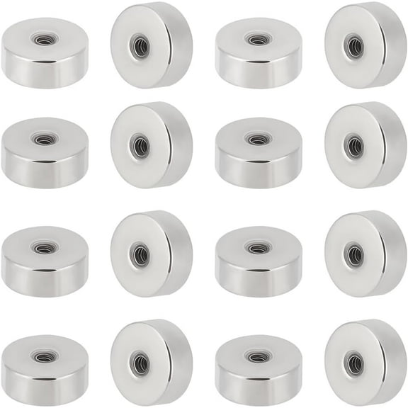 50Pcs 304 Stainless Steel Ear Nuts Flat Round Stainless Steel Color 5x2mm Fit for: 1mm