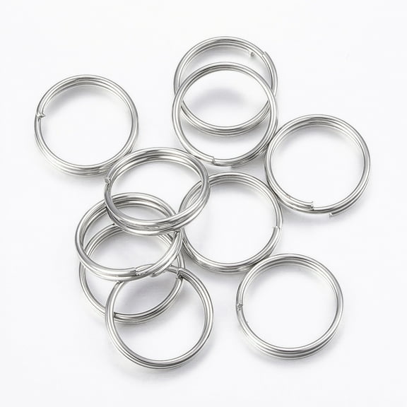 50Pcs 304 Stainless Steel Split Rings Double Loops Jump Rings Stainless Steel Color Metal Ring Connection Closed Jump Rings