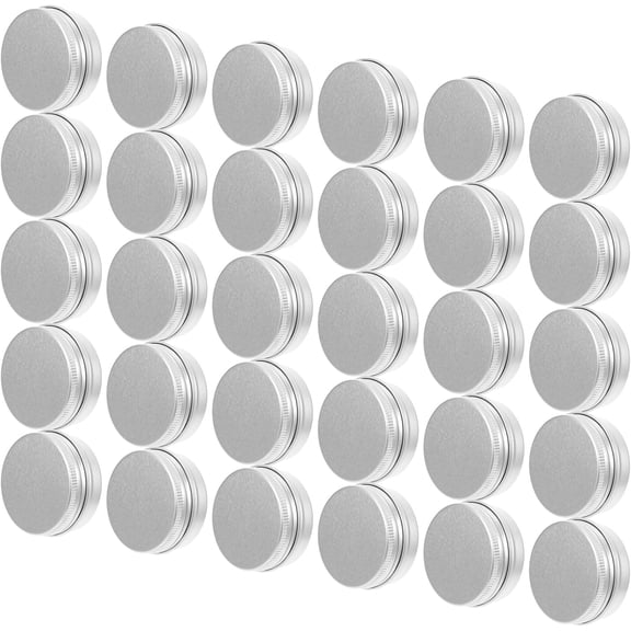 50Pcs 30ml Spiral Lid Aluminum Cream Storage Boxes, Lidded Lotion Jars for Travel and Cosmetic Sample Containers