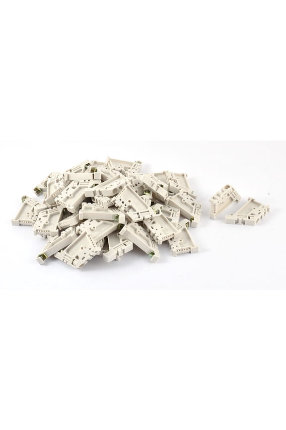 50Pcs 35mm DIN Rail Screw Fixed Terminal Block End Stopper Mounting Clips