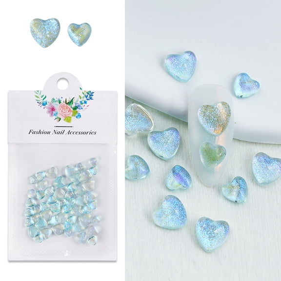 50Pcs 3D Nail Crystal Rhinestones,Flat Back Nail Resin Nail Gems Jewels Stones for DIY Nails Art Decorations