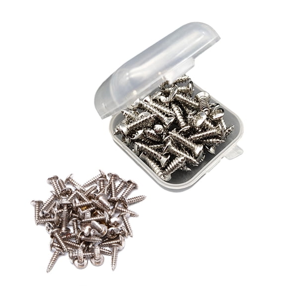 50Pcs 3mm Guitar Protective Plate Screws Scratch Plate Mounting Screws Electric Guitar Bass Pickguard Screws with Box
