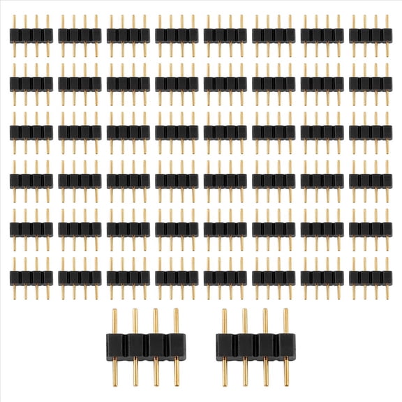 50Pcs 4 Pin Rgb Led Strip Male Plug Adapter Connector for 3528 5050 Light