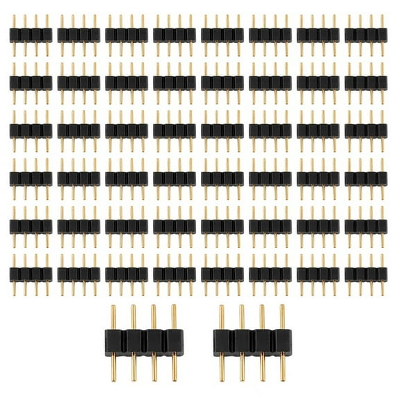 50Pcs 4 Pin Rgb Led Strip Male Plug Adapter Connector for 3528 5050 Strip Light