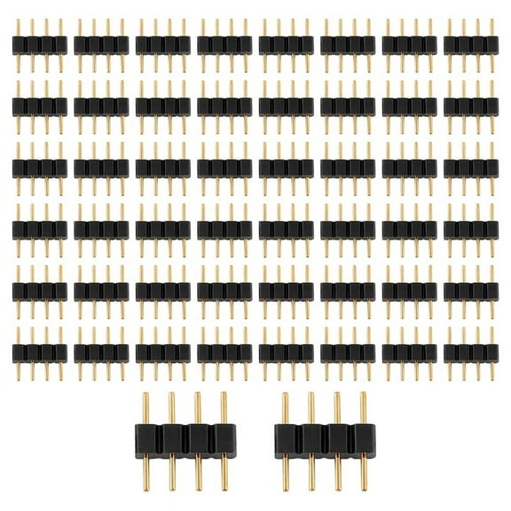 50Pcs 4 Pin Rgb Led Strip Male Plug Adapter Connector for 3528 5050 Strip Light