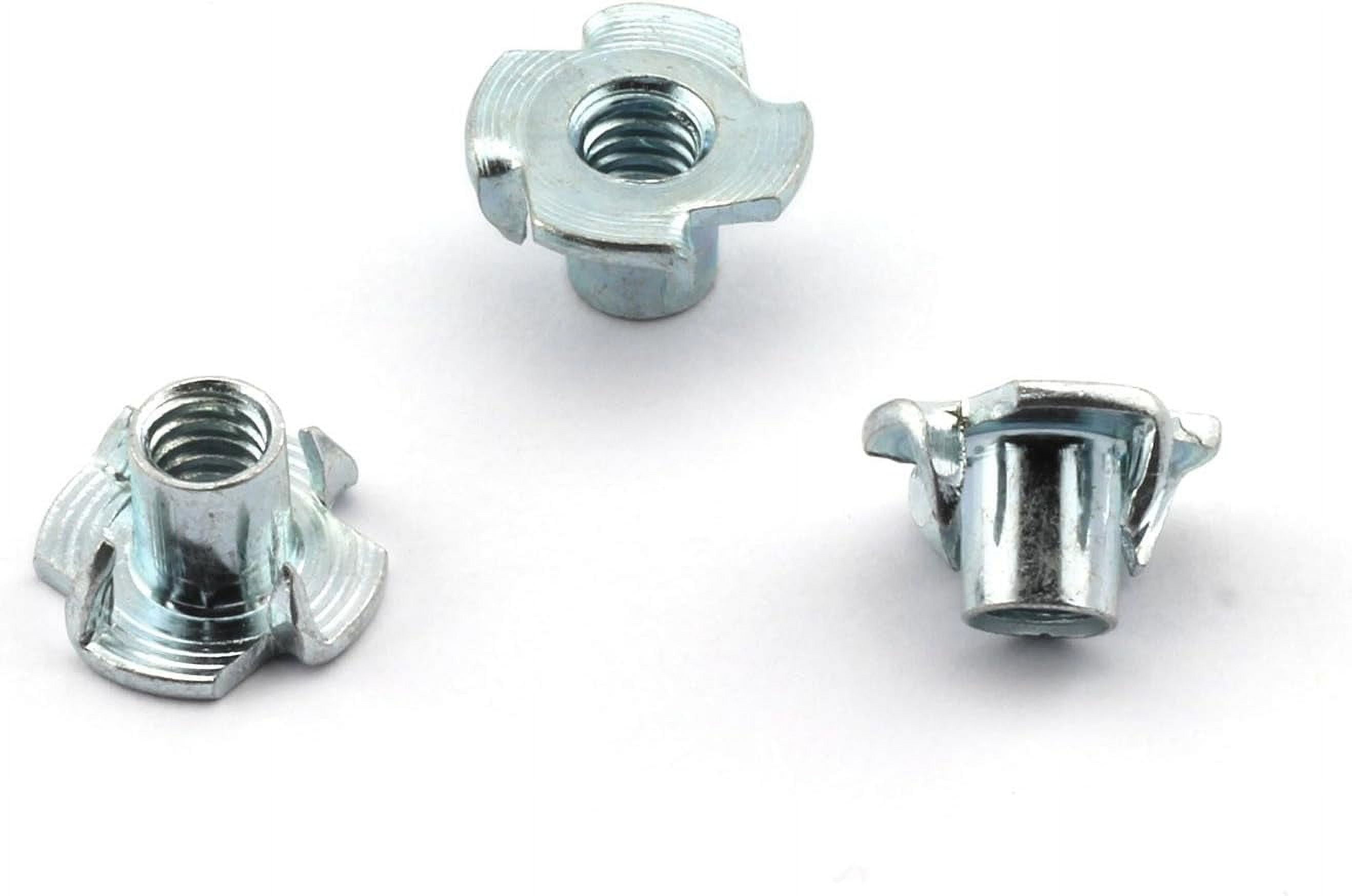 50Pcs 4 Pronged Tee Blind Nuts Furniture T Nut Inserts For Wood 4