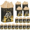 thumbnail image 1 of 50Pcs 40th Birthday Party Favors Gift Bags Bulk,Black and Gold Happy 40th Gift Candy Wrap Bags with Tissue Paper,Vintage 40th Birthday Decorations Souvenir Bag for Men Women Anniversary Supplies40th, 1 of 14
