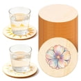 thumbnail image 1 of 50Pcs 4in Wood Piece Natural Wood Slice Unfinished Wood for DIY Crafts Home Decoration Painting Coloring Staining Cup Mat Party Favors, 1 of 11