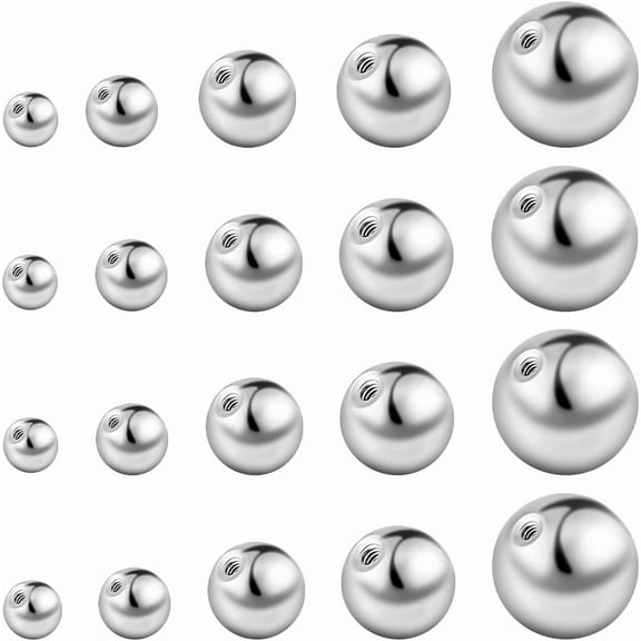 50Pcs 5 Styles 304 Stainless Steel Ear Nuts Round Ball Ear Backs Stainless Steel Color 3~8mm Hole: 0.8~0.9mm 10pcs/style