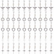 50Pcs 5 Styles Clip on Charm Stitch Marker Charm Zipper Pull Charms Angel Wing Charms with Lobster Clasp Vintage Alloy Pendant for DIY Bracelet Jewelry Making Crafts Decoration