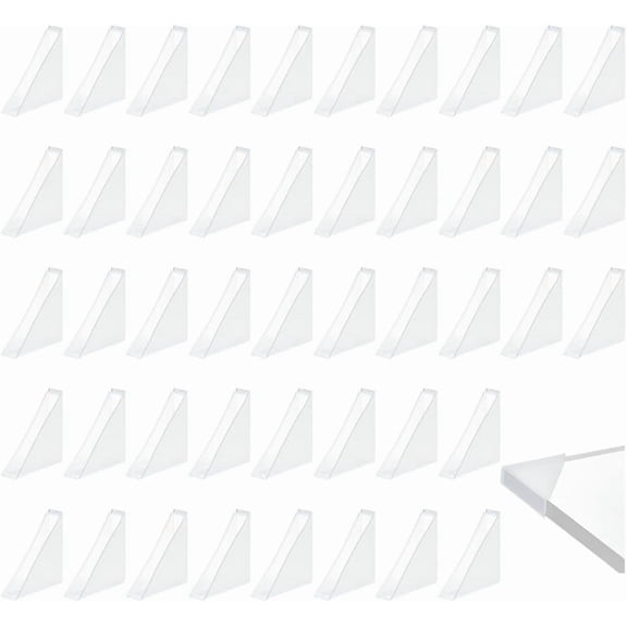 50Pcs 5 Styles Plastic Triangle Corner Protector White 35~35.5x35~35.5x4.5~13mm 10pcs/style