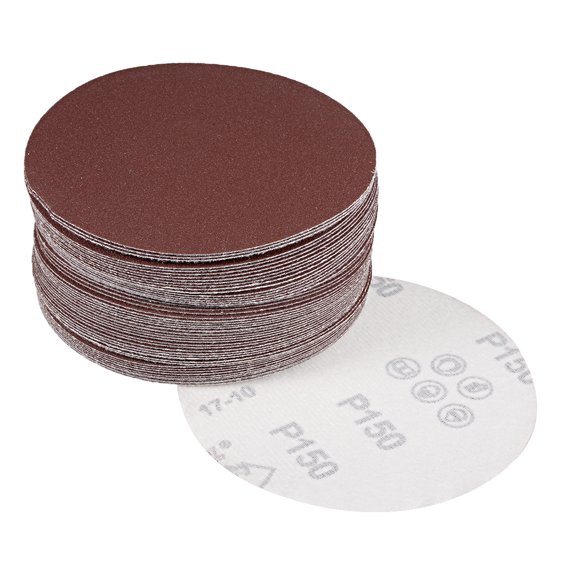 50Pcs 5 inch Hook and Loop Sanding Disc 150 Grits Flocking Sandpaper Sander