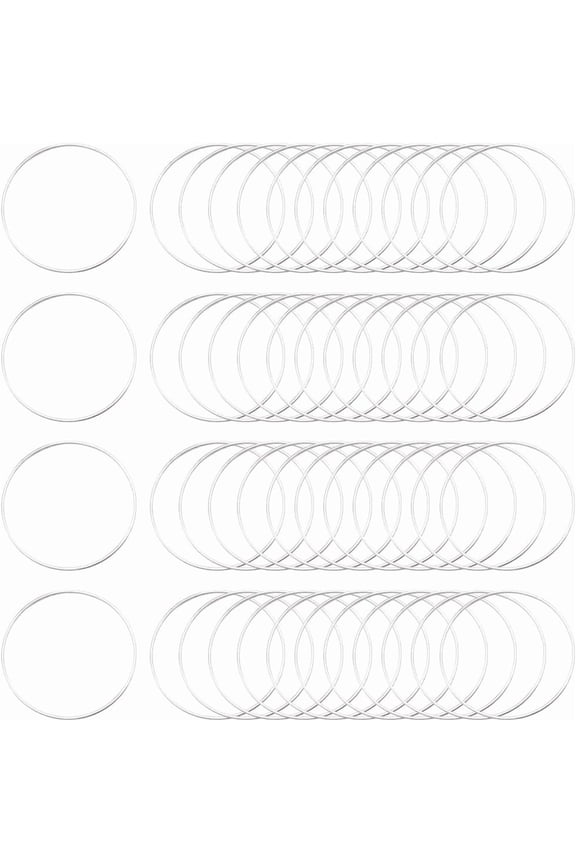 50Pcs 50mm Round Beading Hoops Beaded Earring Making Hoops Silver Ear Brass Link Hollow Frame Circle Rings DIY