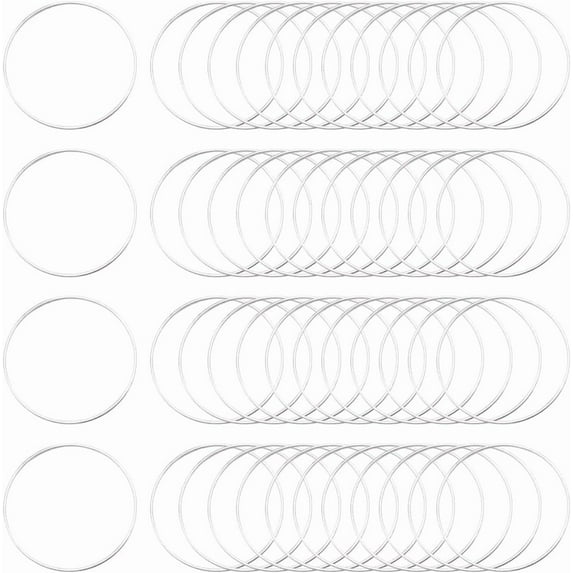 50Pcs 50mm Round Beading Hoops Beaded Earring Making Hoops Silver Ear Brass Link Hollow Frame Circle Rings