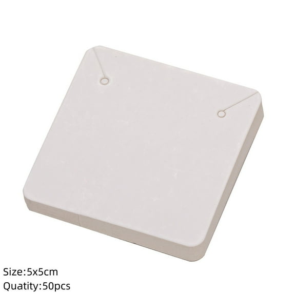 50Pcs 5x5cm Necklace Earring Set Cards Paper Display Storage Kraft Paper Tags Cardboard Holder Packaging Handmade DIY Jewelry White 5x5cm