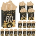 thumbnail image 1 of 50Pcs 60th Birthday Party Favors Gift Bags Bulk,Black and Gold Happy 60th Gift Candy Wrap Bags with Tissue Paper,Vintage 60th Birthday Decorations Souvenir Bag for Men Women Anniversary Supplies 60th, 1 of 7