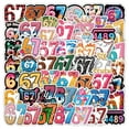 thumbnail image 1 of 50Pcs 67 Stickers Six Seven Meme Sticker Trending Decals for Phone Water Bottle Luggage Laptop Fun Social Media Gifts for Adults Teens Christmas Favors, 1 of 5