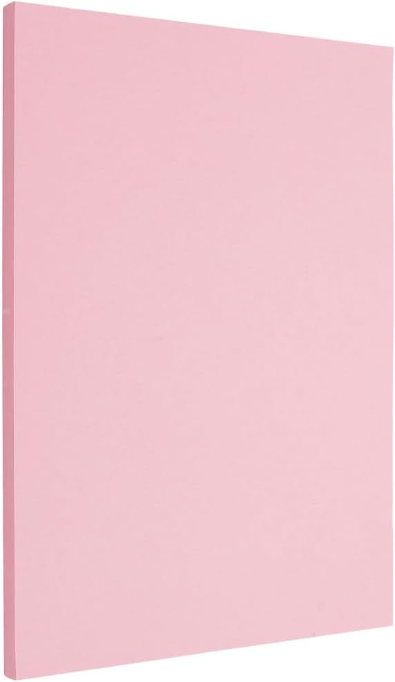 50Pcs 8.3" x 11.7" Card Stock Pink Paper A4 Cardstock 65 Lb Colored Blank Heavy Rectangle Cards Art Kraft Cover Printer Paper DIY