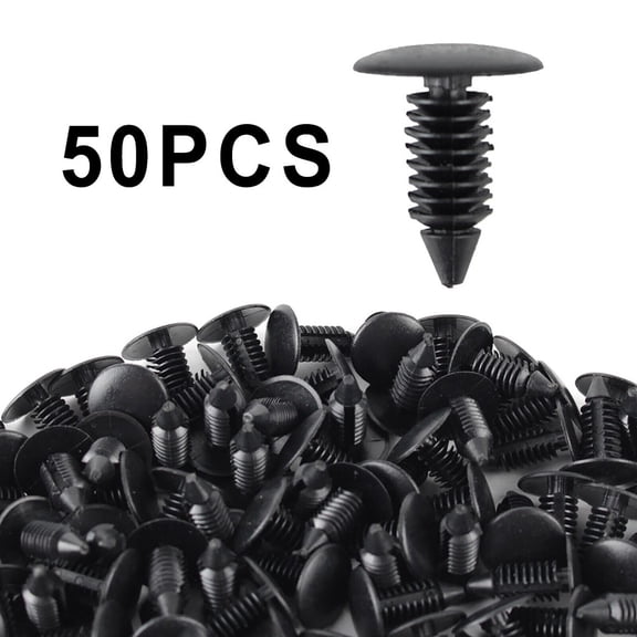 50Pcs 8mm Hole Car Clips Fender Bumper Shield Retainer Plastic Rivet Push Pin