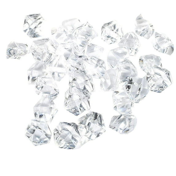 50Pcs Acrylic Fake Gems, Fake Rocks,Clear Ice Plastic Rocks Fake Gemstones,Xmas Ornaments,Plastic Crystals for Crafting Bin Filler Diving Toys Vase Fillers Table Scatter Decoration,C