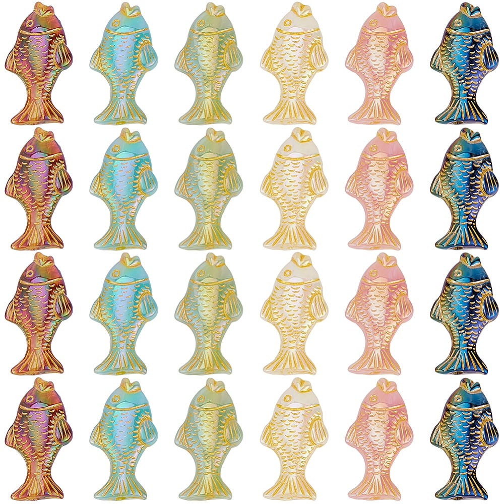 50Pcs Acrylic Fish Beads Bulk Cute Sea Animal Summer Ocean Hawaii ...