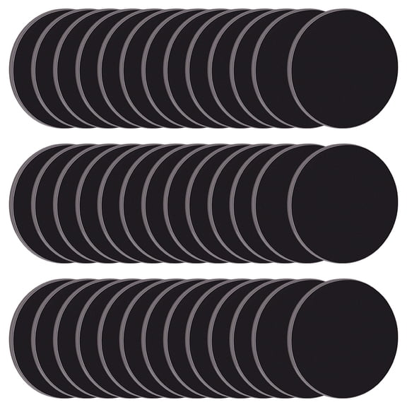 50Pcs Acrylic Flat Round Action Figure Display Bases Black 3x0.2cm