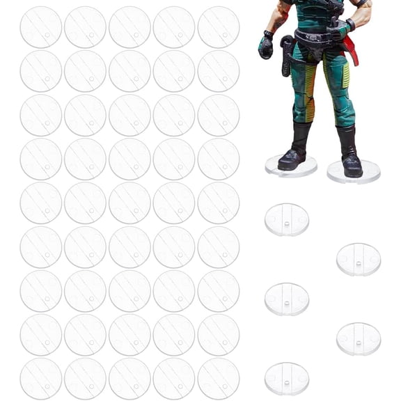50Pcs Action Figure Support Stand with Peg 1.24Inch in Diameter Round Figures Display Stands Holder Bases Compatible with 1:12 Scale Model Display