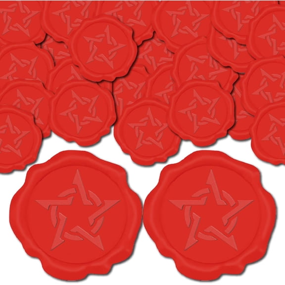50Pcs Adhesive Seal Stickers Envelope Seal Decoration For Craft Scrapbook DIY Gift Red Star 30mm
