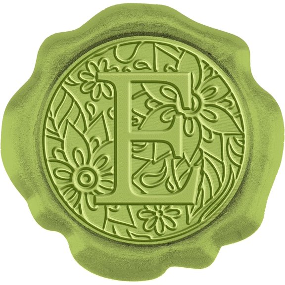 50Pcs Adhesive Seal Stickers Envelope Seal Decoration for Craft Scrapbook DIY Gift with Letter Pattern Yellow Green Letter.E 30mm
