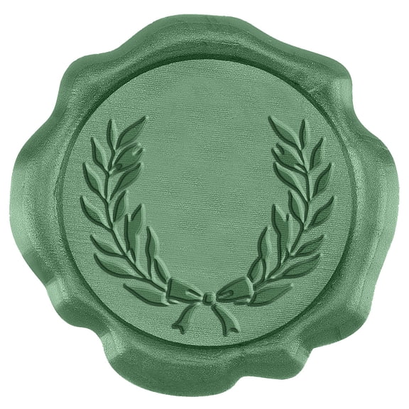 50Pcs Adhesive Wax Seal Stickers Envelope Seal Decoration For Craft Scrapbook DIY Gift Sea Green Leaf 30mm DIY